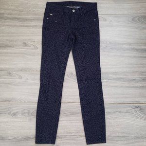 Armani Exchange Leopard Print Super Skinny Jeans Blue/Black Size 0